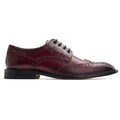 Bordo - Front - Base London Mens Chaplin Washed Leather Lace Up Brogues
