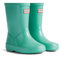 Pool Blue - Front - Hunter Childrens-Kids First Nebula Wellington Boots