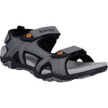 Grey-Black-Orange - Front - Hi-Tec Mens Crater Sandals