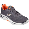 Charcoal-Orange - Front - Skechers Mens Go Walk 2.0 Idyllic Arch Fit Trainers