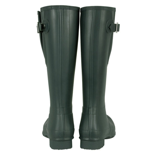 Dark Olive - Back - Hunter Mens Original Adjustable Side Tabs Wellington Boots