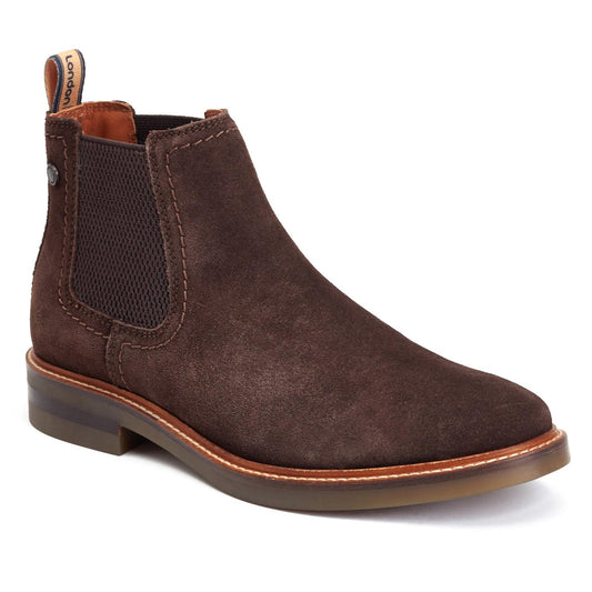 Burnt Brown - Front - Base London Mens Portland Leather Chelsea Boots