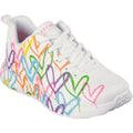 White-Multicoloured - Front - Skechers Womens-Ladies Uno Lite Heart Of Hearts Trainers