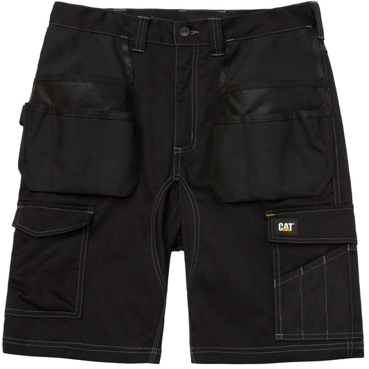 Black - Front - Caterpillar Mens Essential Stretch Holster Pocket Shorts