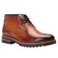 Tan - Front - Base London Mens Swan Washed Leather Chukka Boots