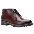 Brown - Front - Base London Mens Swan Washed Leather Chukka Boots