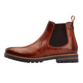 Burnt Tan - Side - Base London Mens Cutler Washed Leather Chelsea Boots