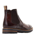 Dark Brown - Back - Base London Mens Cutler Washed Leather Chelsea Boots