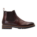 Dark Brown - Lifestyle - Base London Mens Cutler Washed Leather Chelsea Boots