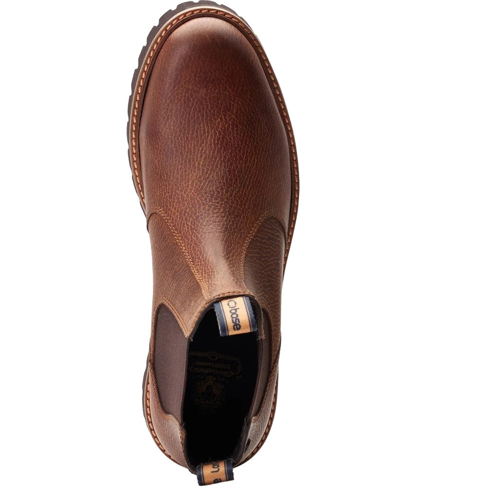 Burnt Dark Tan - Pack Shot - Base London Mens Ragnar Chelsea Boots