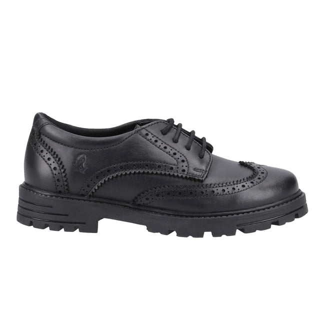 Black - Side - Hush Puppies Girls Maxine School Shoes