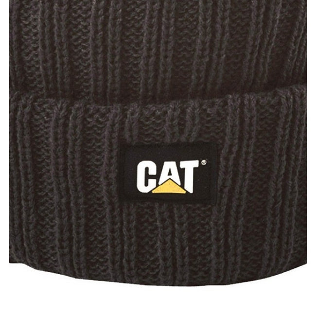 Black - Back - Caterpillar C443 Rib Watch Hat - Headwear