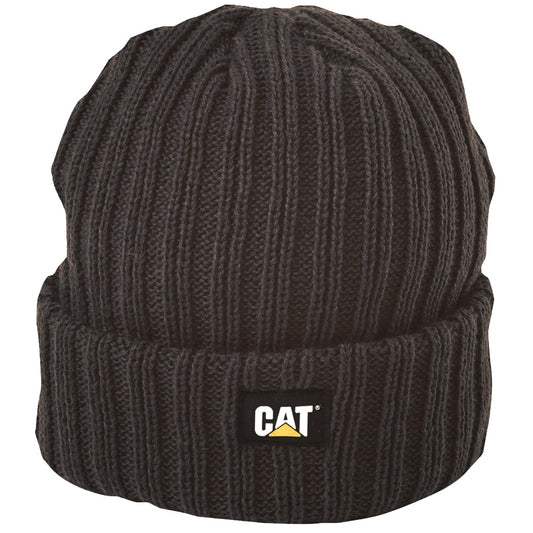 Black - Front - Caterpillar C443 Rib Watch Hat - Headwear