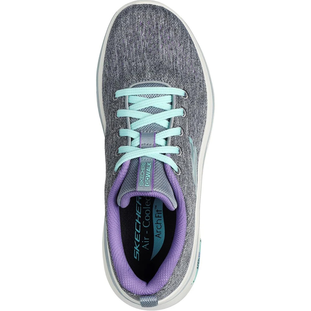 Grey-Lavender - Pack Shot - Skechers Womens-Ladies Go Walk Arch Fit 2.0 Vivid Sunset Trainers