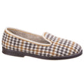 Grey - Back - GBS Everett Mens Check Slipper - Mens Slippers