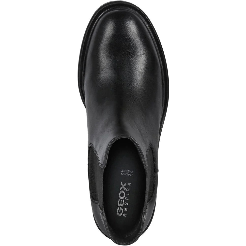 Black - Pack Shot - Geox Womens-Ladies Damiana Patent Leather Ankle Boots