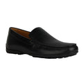 Black - Front - Geox Mens U Kosmopolis Leather Grip Moccasins