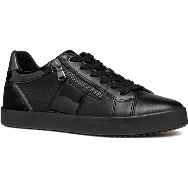 Black - Front - Geox Womens-Ladies Blomiee Suede Trainers