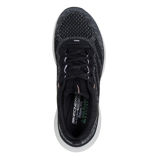 Black-Lavender - Lifestyle - Skechers Womens-Ladies Edgeride Power Flow Trainers