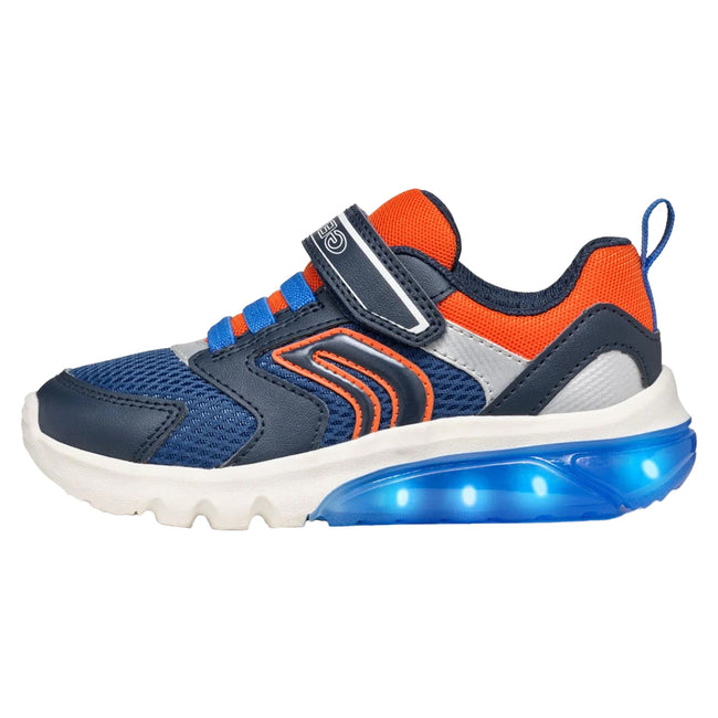 Navy - Side - Geox Childrens-Kids Ciberdron Trainers