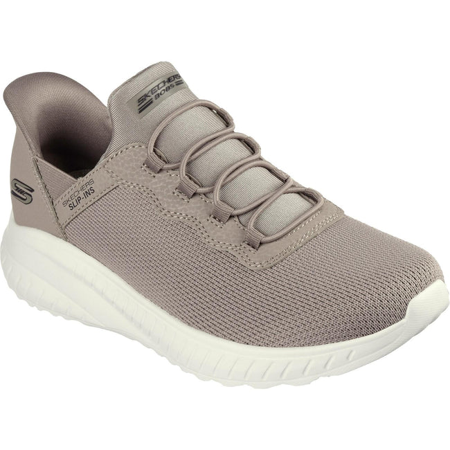 Taupe - Front - Skechers Womens-Ladies BOBS Sport Squad Chaos Trainers