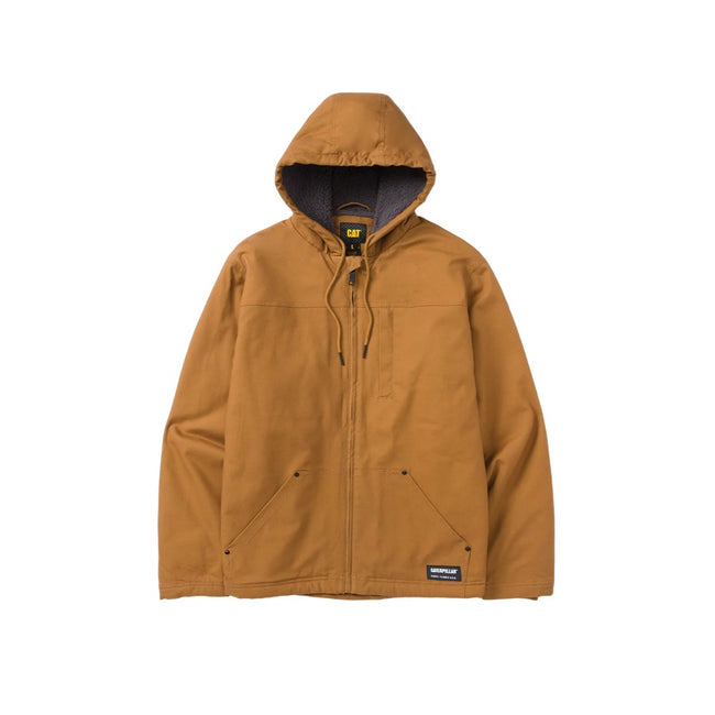 Bronze - Front - Caterpillar Mens Sherpa Lined Hooded Jacket