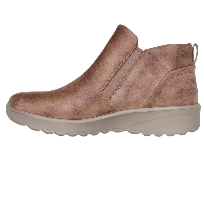 Mushroom - Pack Shot - Skechers Womens-Ladies Lovely Vibe Fall In Bloom Ankle Boots