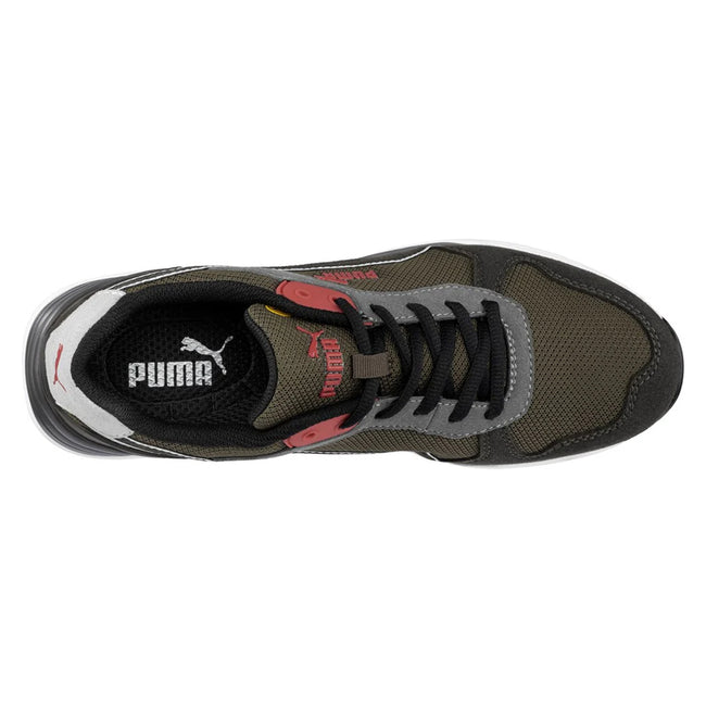 Ivory-White-Red - Side - Puma Safety Mens Frontside Ivy Low Safety Trainers