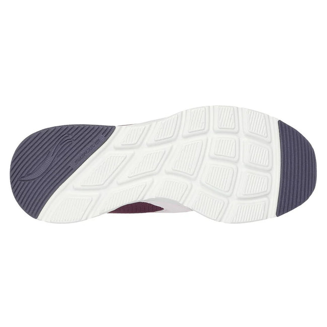Burgundy-White - Pack Shot - Skechers Womens-Ladies Skech-Air Court Air Wave Suede Trainers