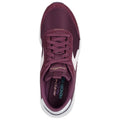 Burgundy-White - Lifestyle - Skechers Womens-Ladies Skech-Air Court Air Wave Suede Trainers