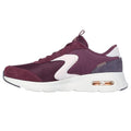 Burgundy-White - Back - Skechers Womens-Ladies Skech-Air Court Air Wave Suede Trainers