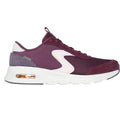 Burgundy-White - Side - Skechers Womens-Ladies Skech-Air Court Air Wave Suede Trainers