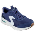Navy-White - Front - Skechers Womens-Ladies Skech-Air Court Air Wave Suede Trainers