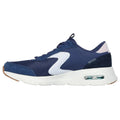Navy-White - Back - Skechers Womens-Ladies Skech-Air Court Air Wave Suede Trainers