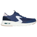 Navy-White - Side - Skechers Womens-Ladies Skech-Air Court Air Wave Suede Trainers