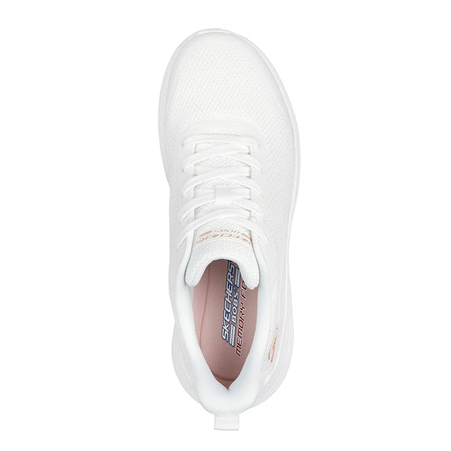 White - Back - Skechers Womens-Ladies Bobs Squad Waves Still Wading Trainers