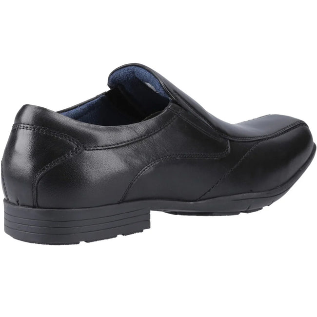 Black - Back - POD Childrens-Kids Dundee Leather Shoes