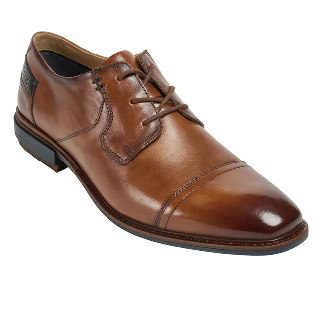 Cognac - Front - POD Mens Savage Leather Formal Shoes