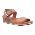 Tan - Front - Hush Puppies Womens-Ladies Ellie Leather Wide Sandals