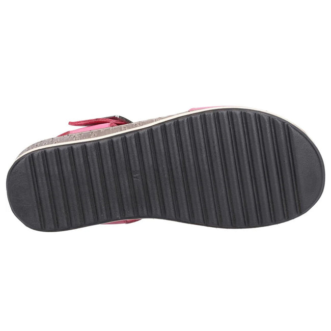 Pink - Lifestyle - Hush Puppies Womens-Ladies Ellie Leather Wedge Sandals