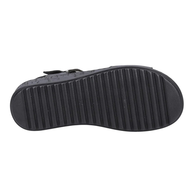 Black - Lifestyle - Hush Puppies Womens-Ladies Ellie Leather Wedge Sandals