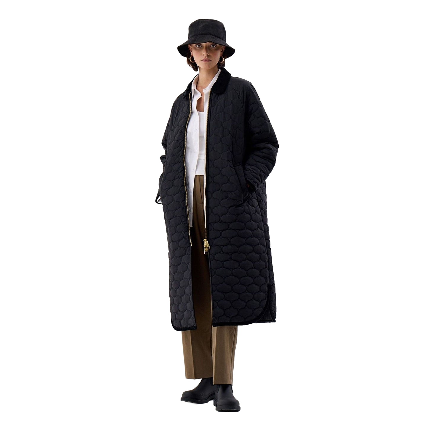 Black - Back - Hunter Womens-Ladies Fionn Quilted Jacket