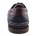 Navy-White-Brown - Front - Sperry Mens Authentic Original Leather 2 Eyelet Boat Shoes