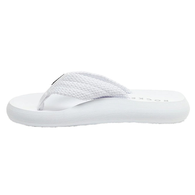 White - Side - Rocket Dog Womens-Ladies Sunset Webbing Flip Flops