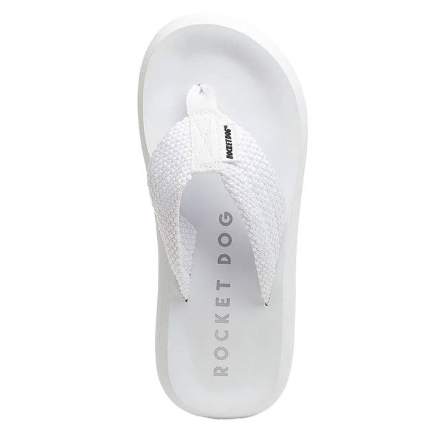 White - Pack Shot - Rocket Dog Womens-Ladies Sunset Webbing Flip Flops