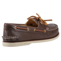 Brown - Back - Sperry Mens Authentic Gold Cup Leather Boat Shoes