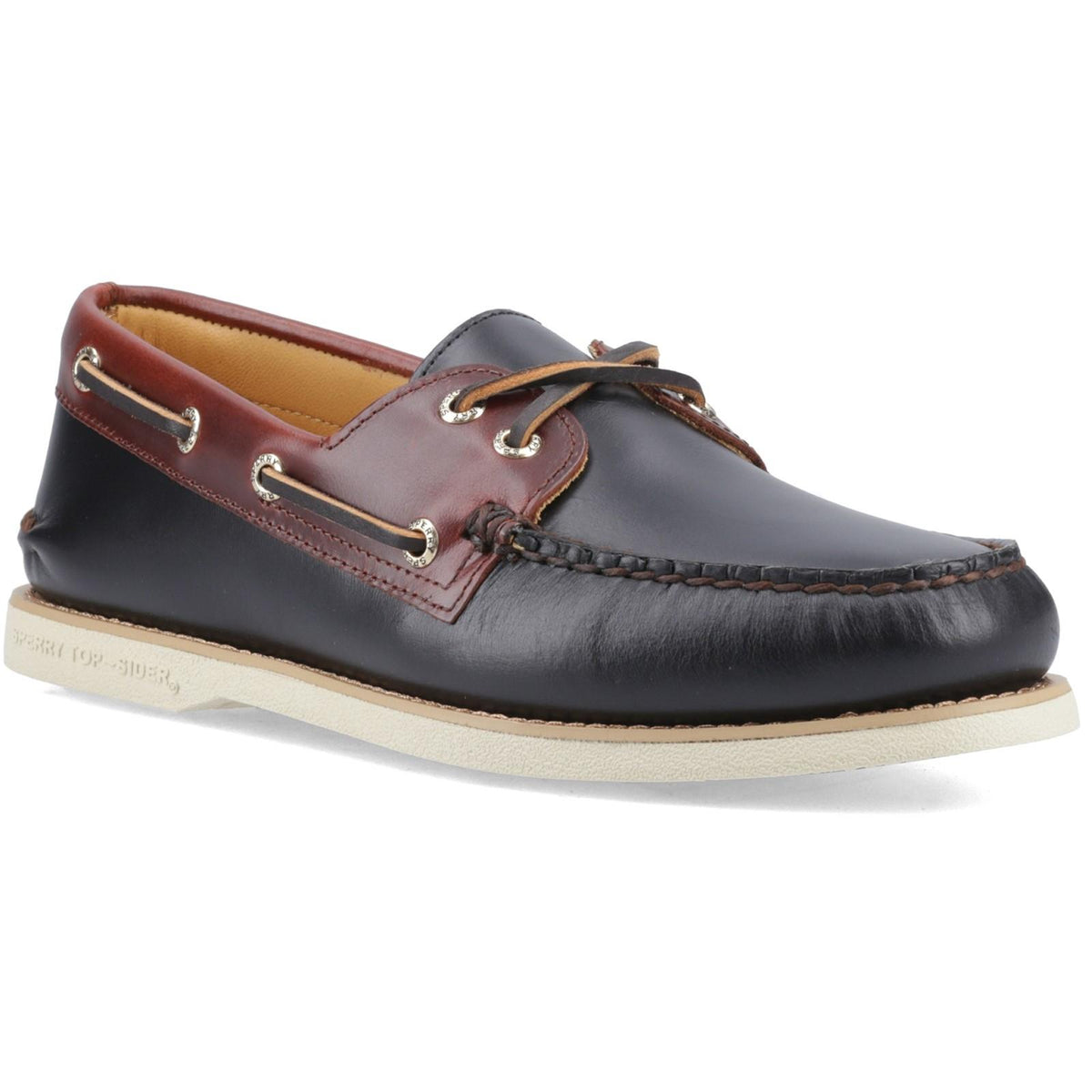 Black-Brown - Front - Sperry Mens Authentic Gold Cup Leather Boat Shoes