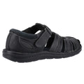Black - Back - Hush Puppies Mens Albert Fisherman Leather Sandals