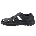 Black - Side - Hush Puppies Mens Albert Fisherman Leather Sandals