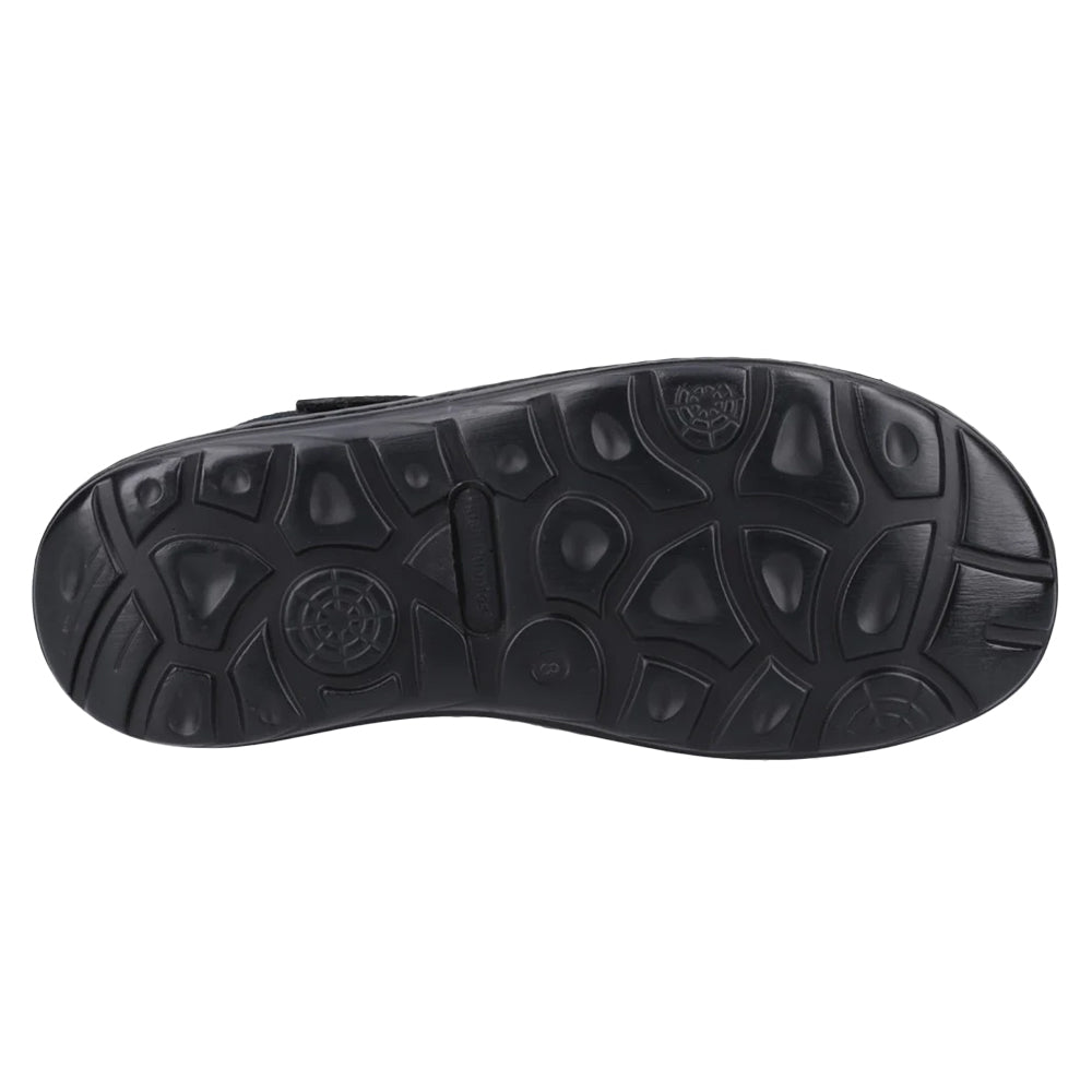 Black - Pack Shot - Hush Puppies Mens Albert Fisherman Leather Sandals